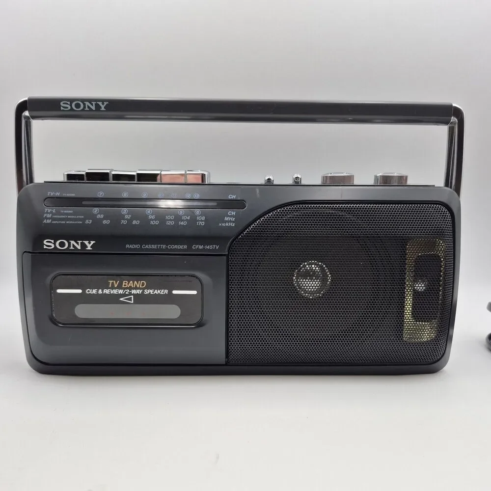 SONY CFM-145TV AM/FM Radio, Cassette Player, TV Band, Works!